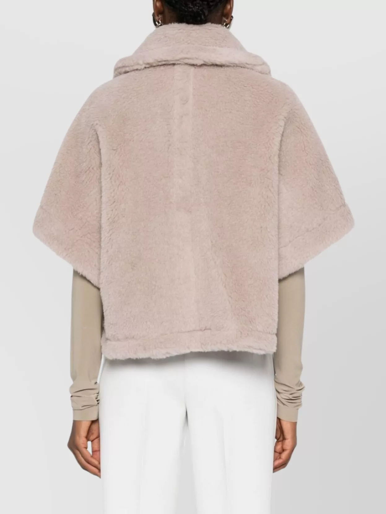 Max Mara Fuzzy Texture Capes Large Collar