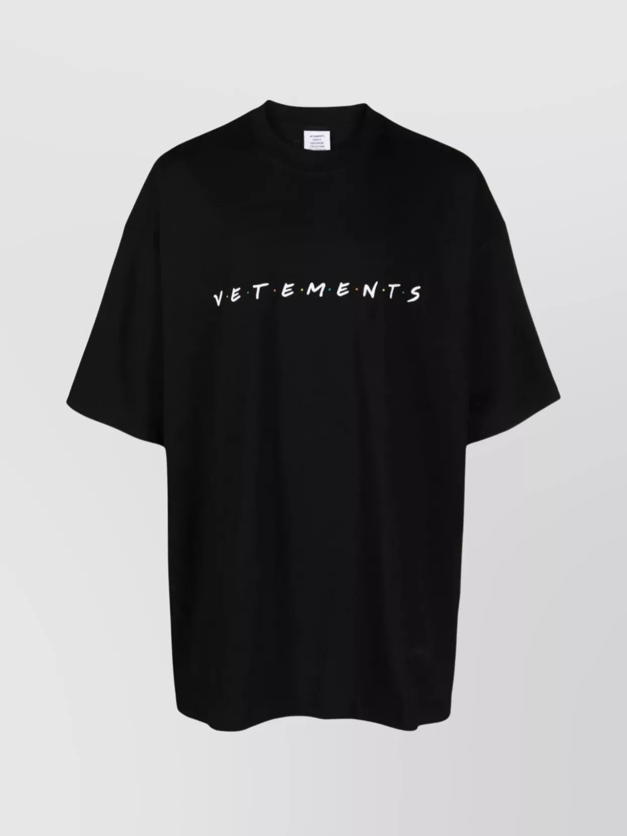 Vetements Embroidered Logo Oversized T-shirt In Black
