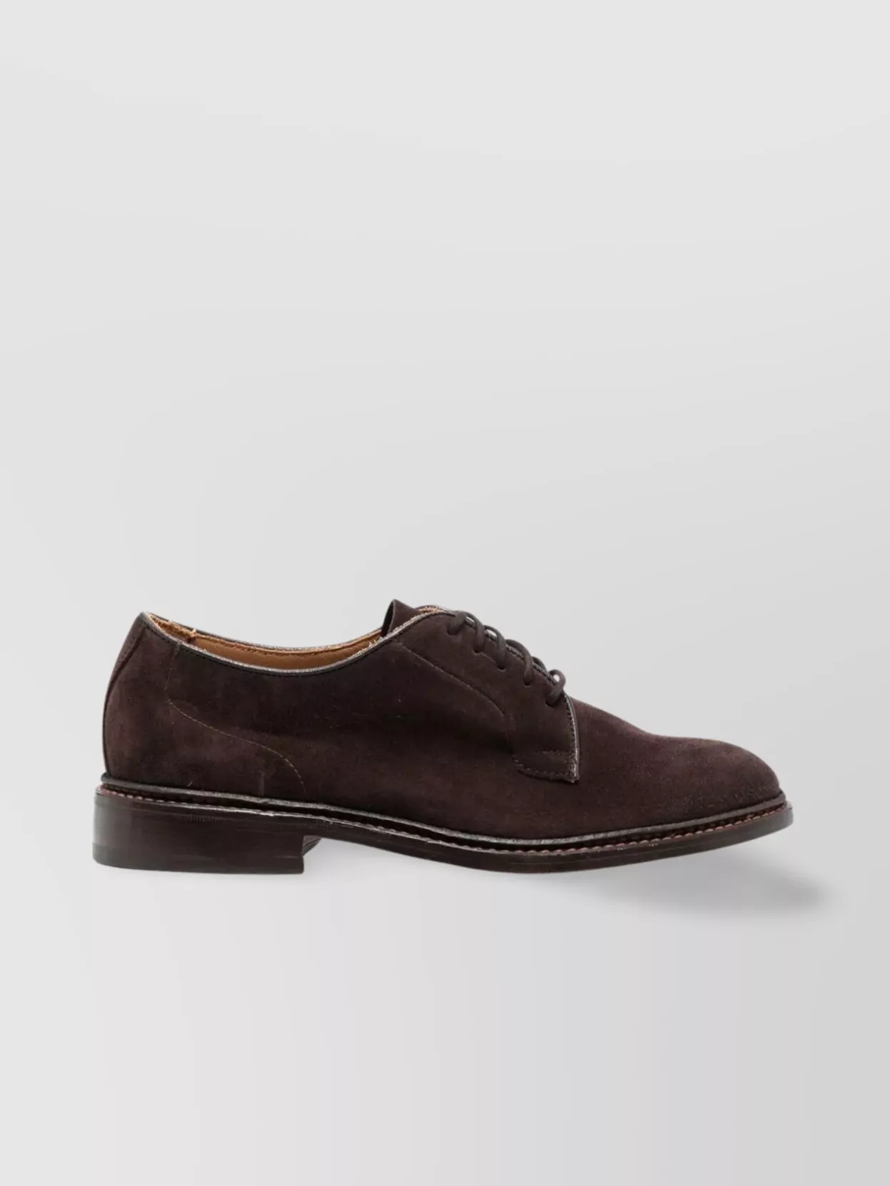 Tricker's Light Lace-Up Suede Round Toe