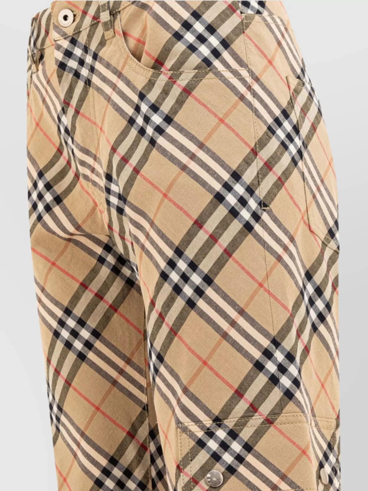 Burberry Straight Leg Checked Cargo Pants