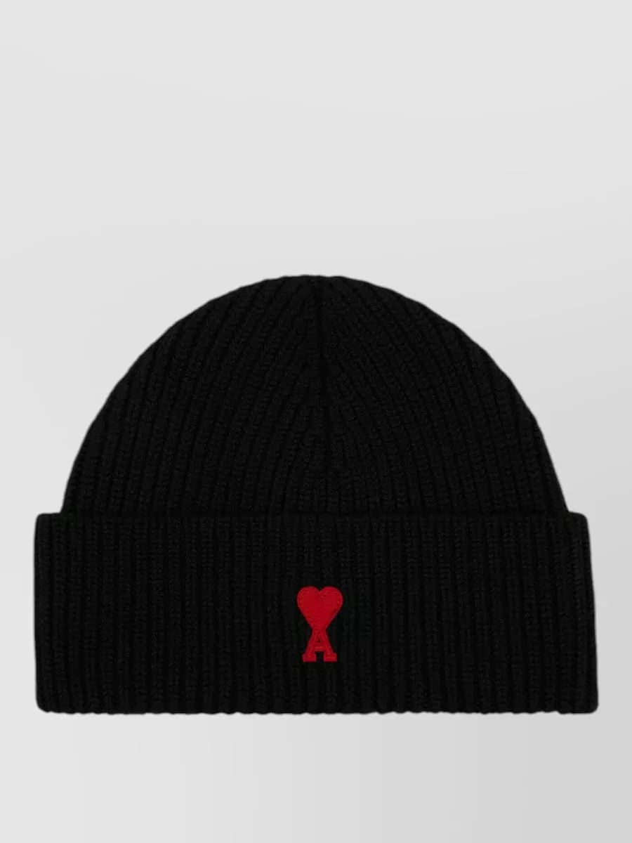 Ami Paris ribbed merino wool beanie