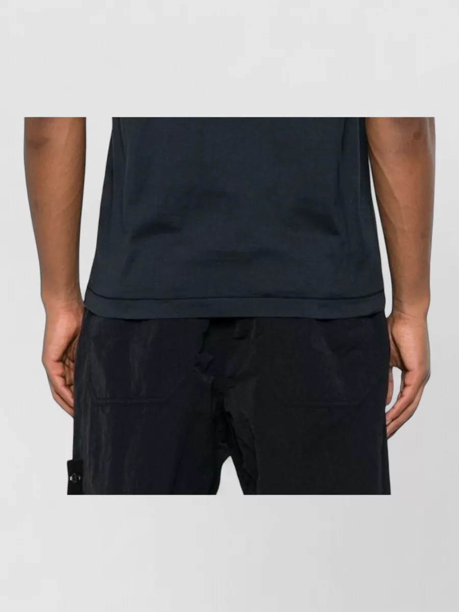 Stone Island Crew Neck T Shirt Contrasting Shoulder Panels
