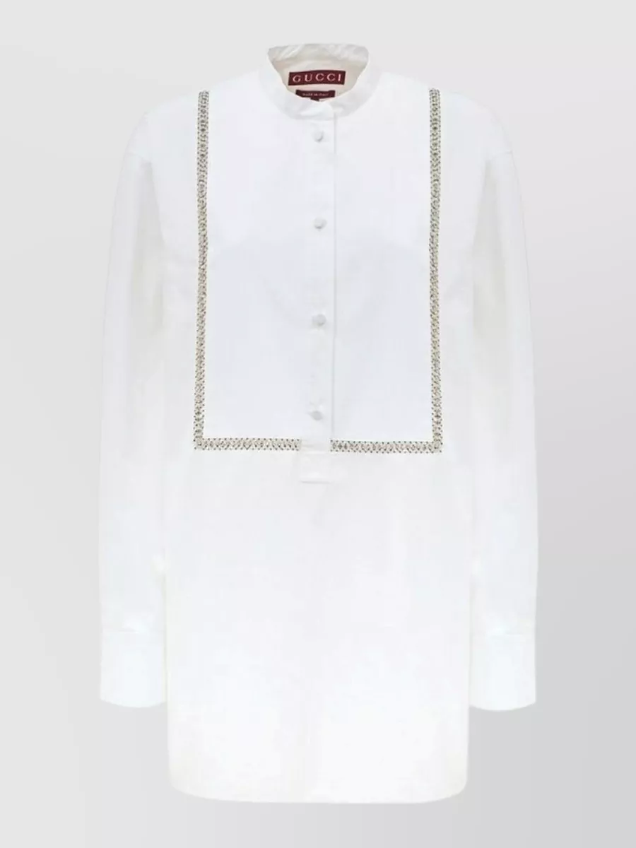 Gucci embellished long-sleeve cotton shirt