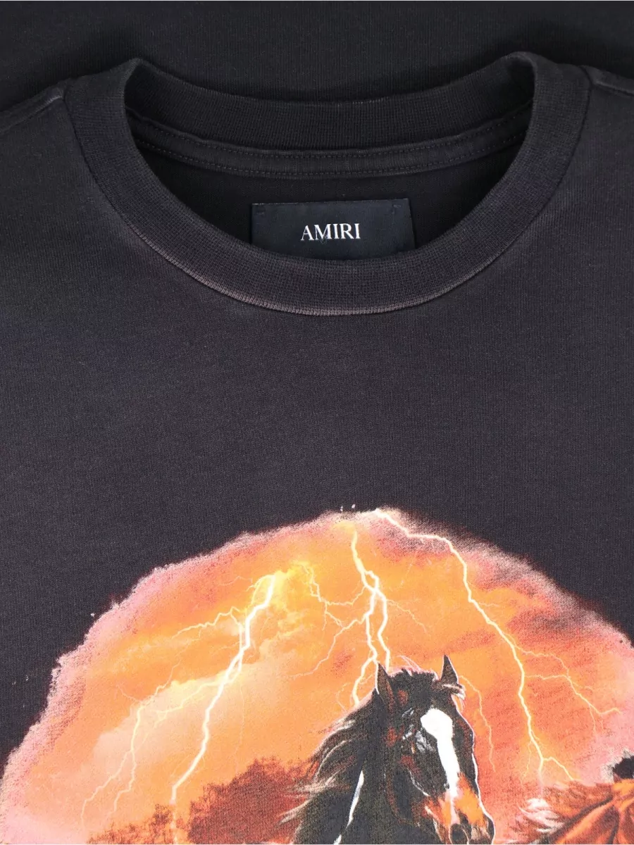 Amiri Short Sleeve Crew Neck Graphic T-Shirt