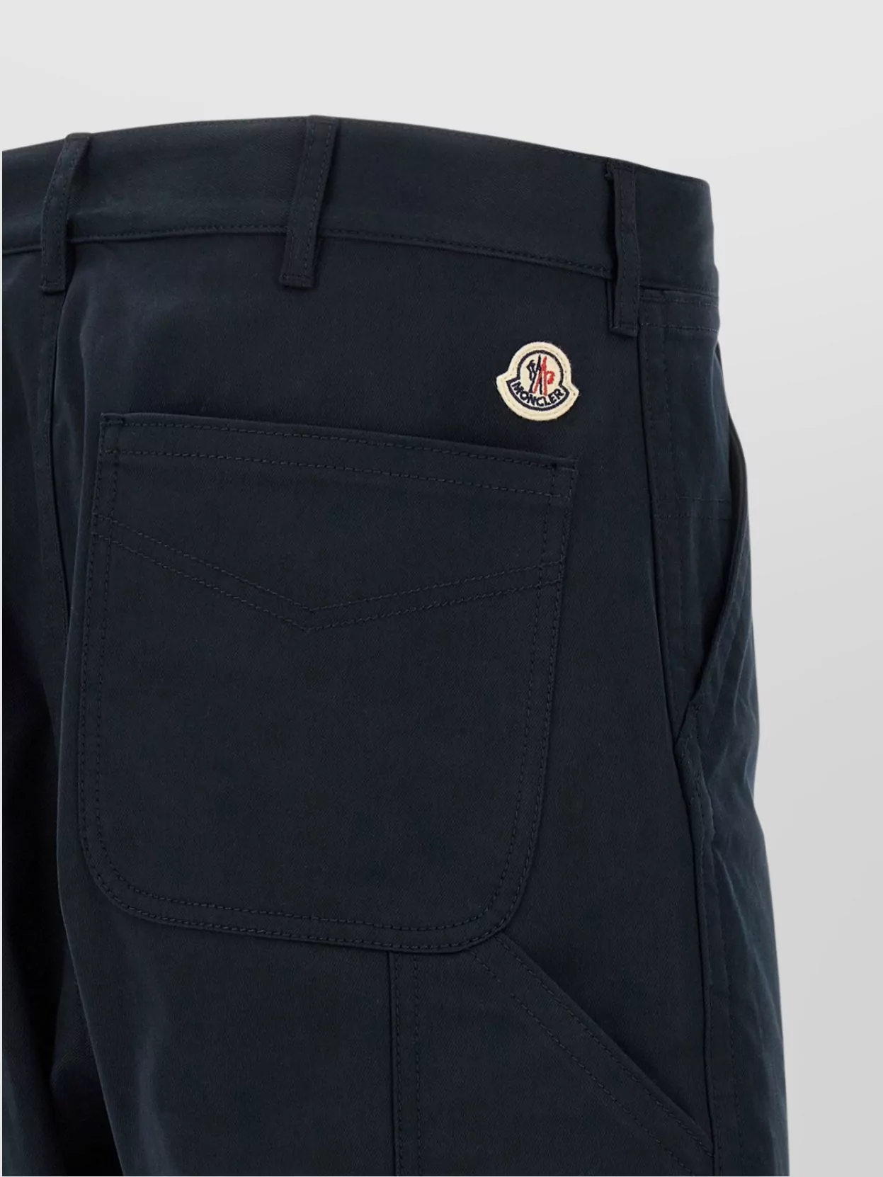 Moncler Cotton Trousers With Belt Loops And Pockets
