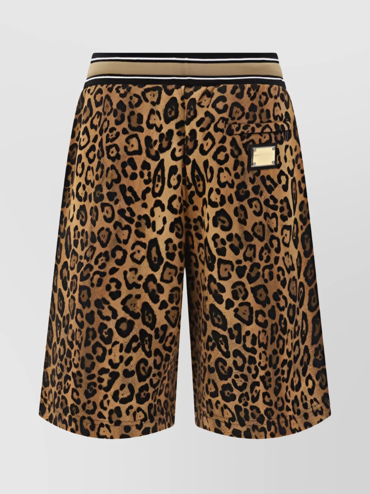 Shop Dolce & Gabbana Animal Pattern Cotton Bermuda Shorts