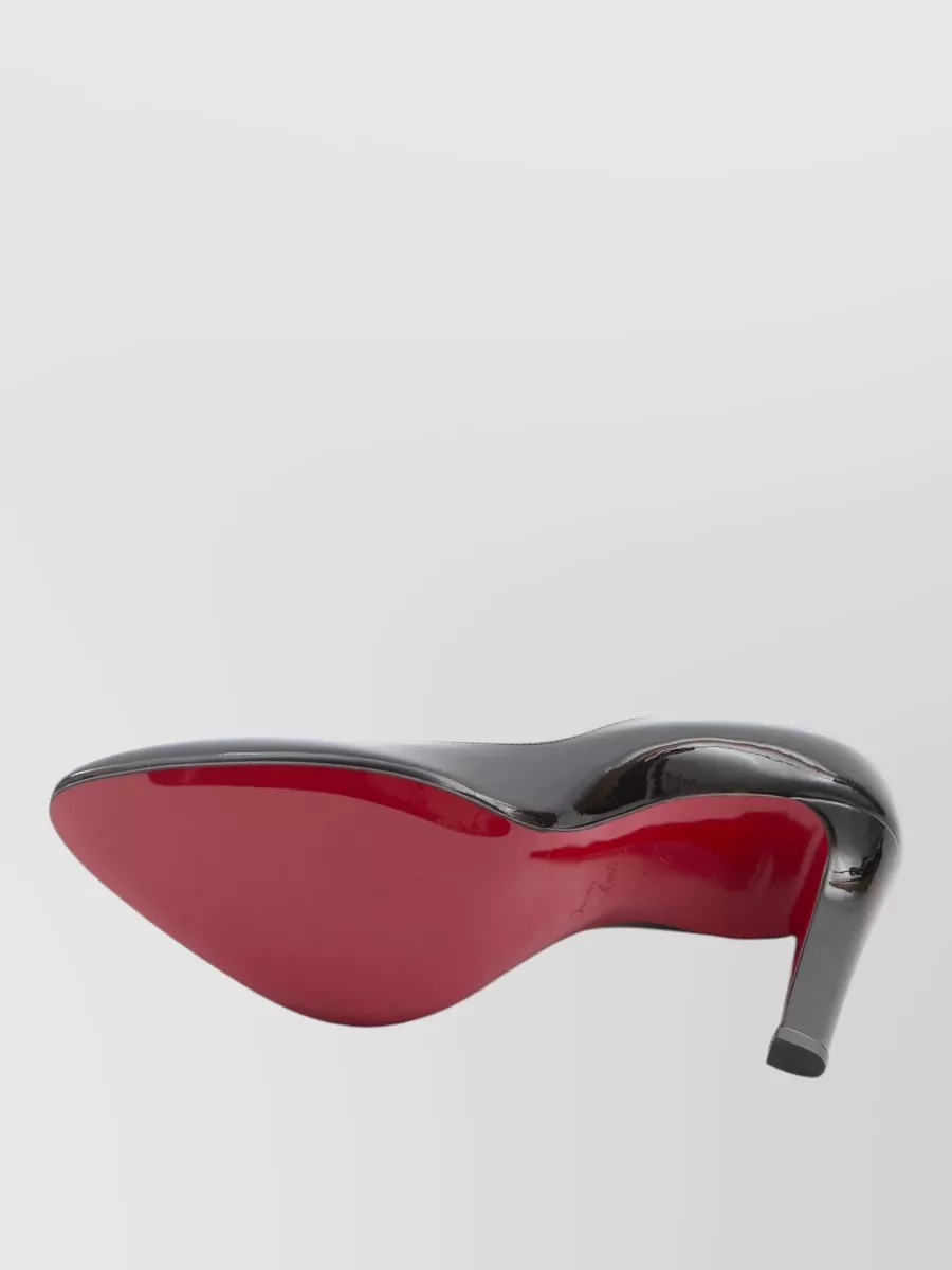 Christian Louboutin Sculptural Patent Leather Almond Toe Pumps