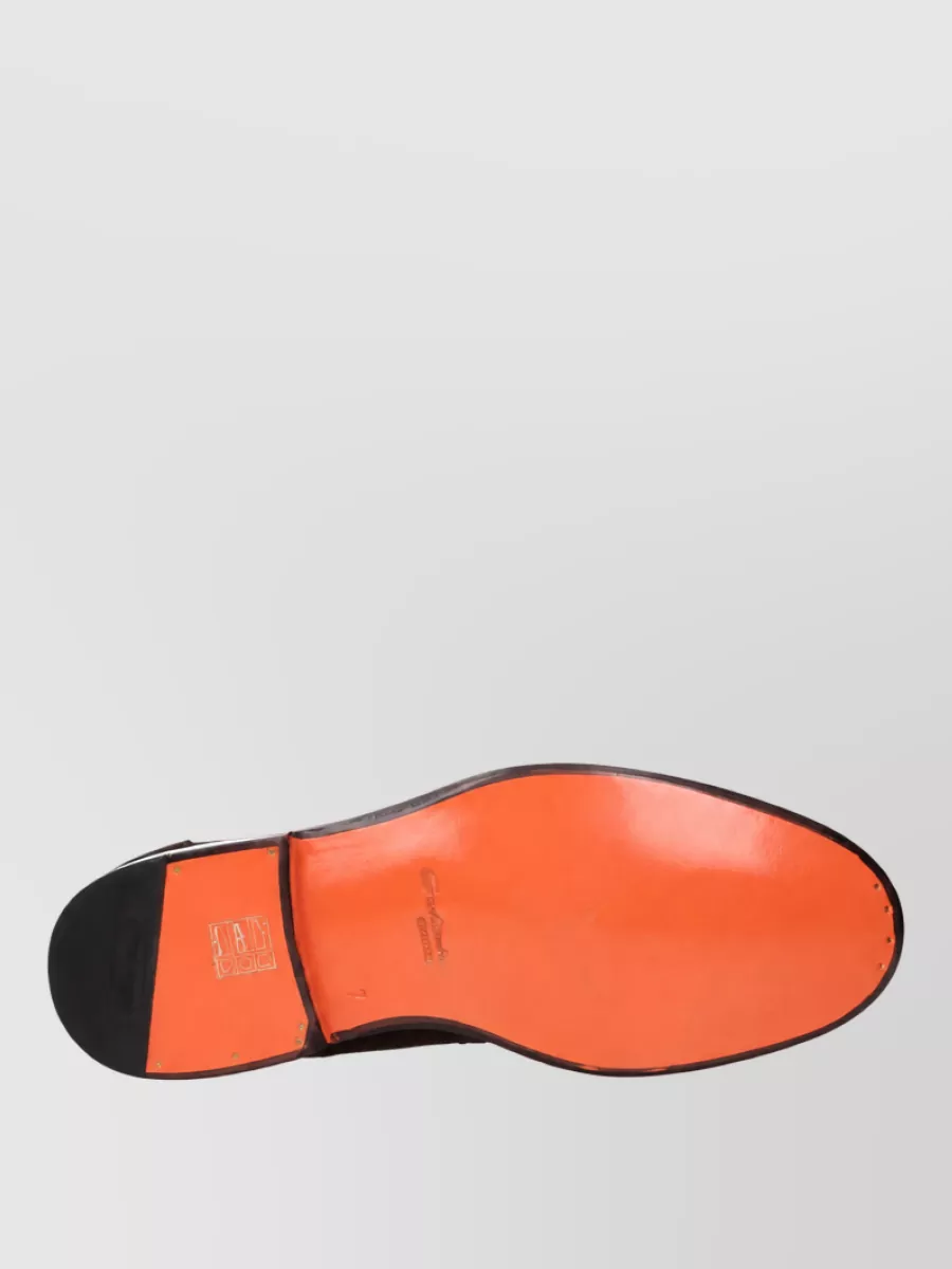 Santoni Suede Leather Monk Shoes