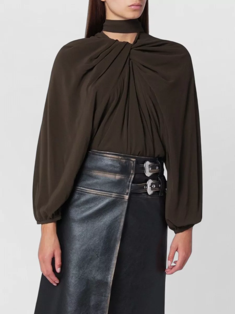 Namacheko silk draped blouse