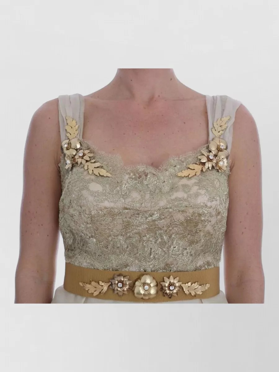 Dolce&Gabbana Silk Crystal Embellished Midi Dress