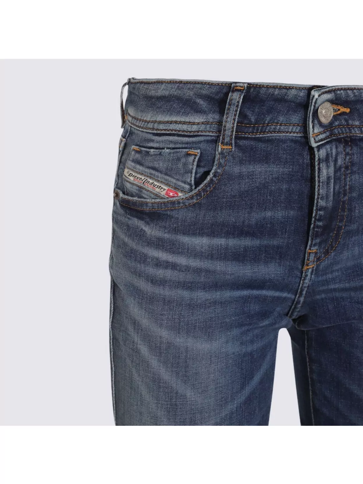 Diesel Straight Fit Trousers Belt Loops In Blue