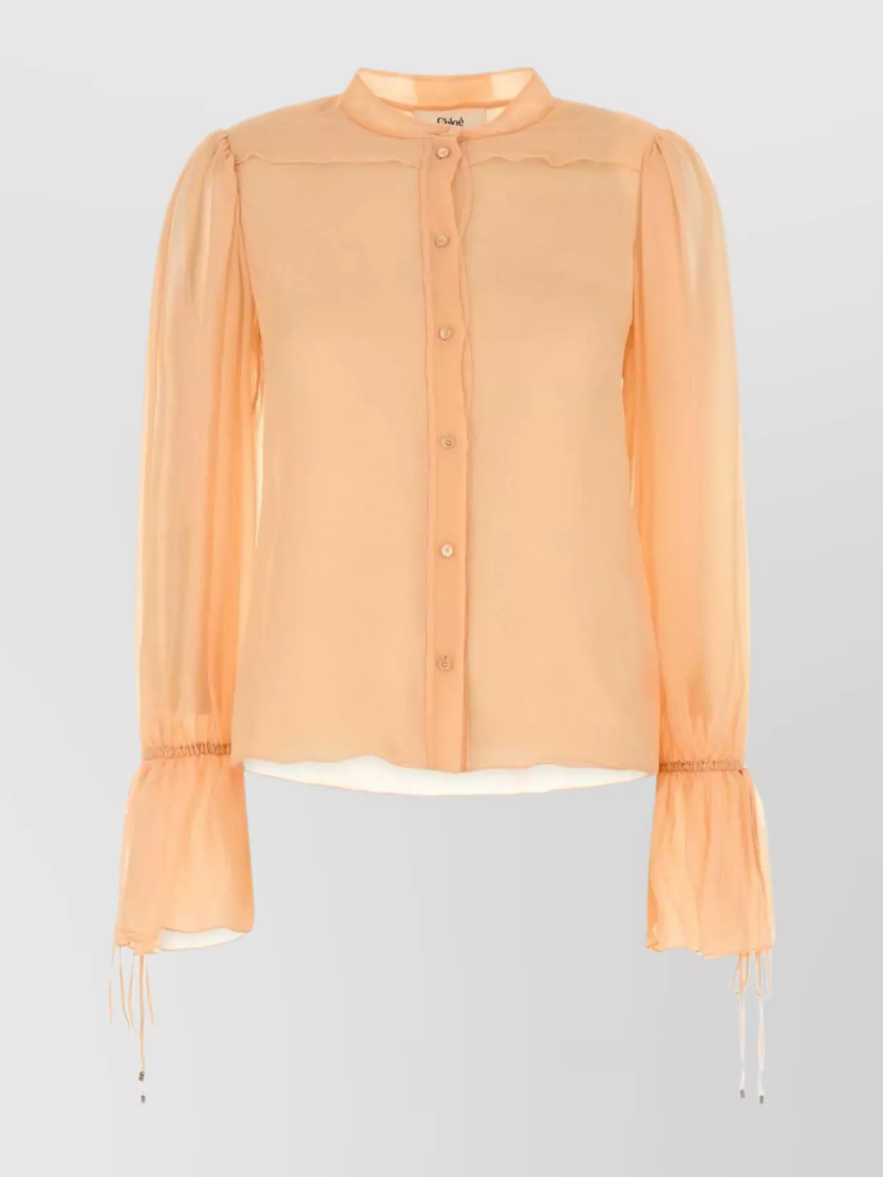 Chloé Sheer Fabric Blouse Drawstring Cuffs In Multi