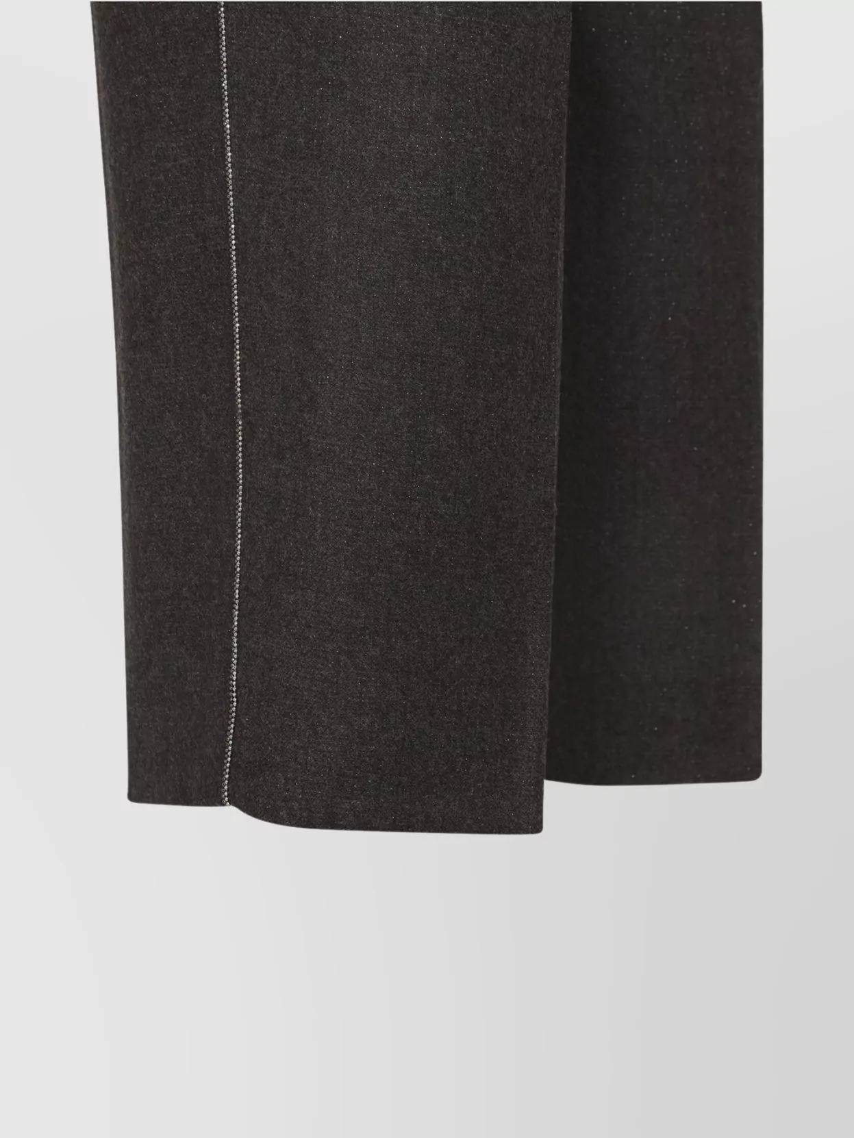 Peserico Straight-leg Brown Virgin Wool Pants With Lurex Details In Brown