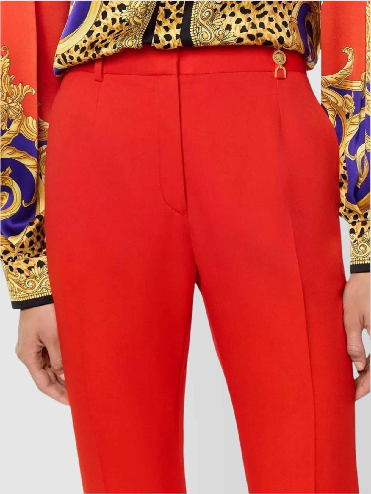 Versace Tailored Flared Leg Trousers Front Pleats