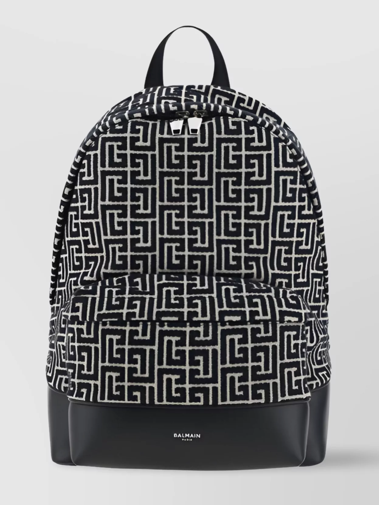 Shop Balmain Logo Jacquard Geometric Pattern Backpack