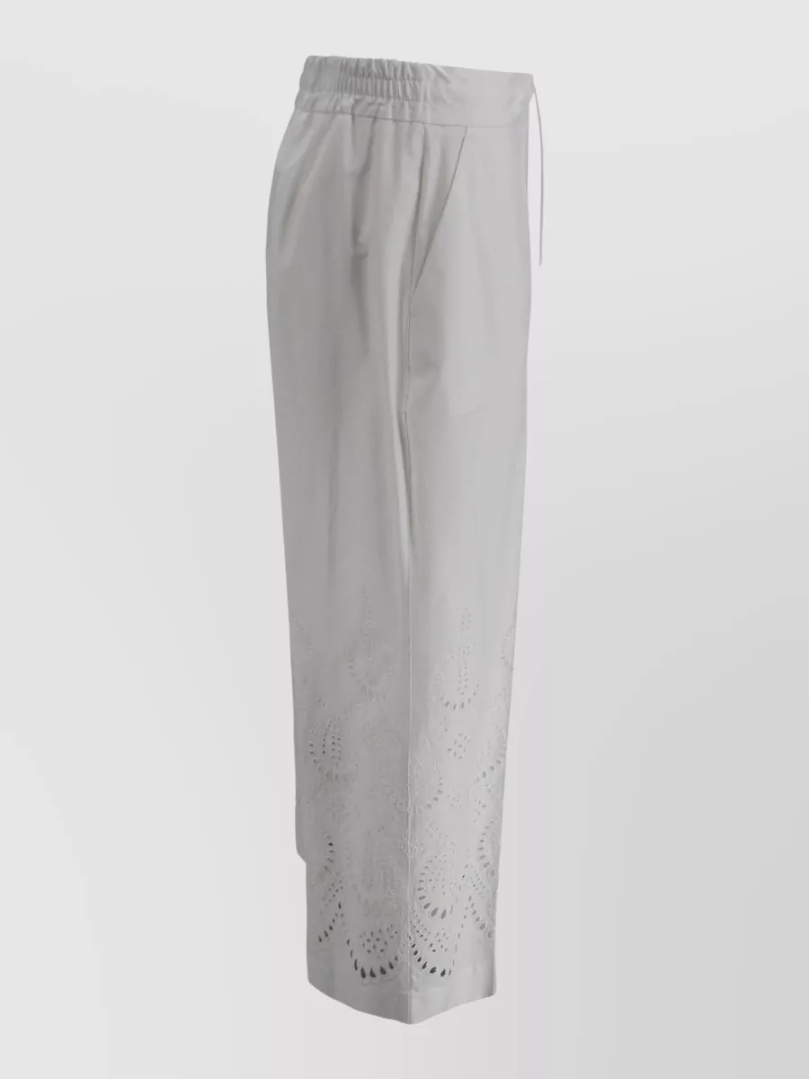 Parosh Cotton Drawstring Cropped Trousers