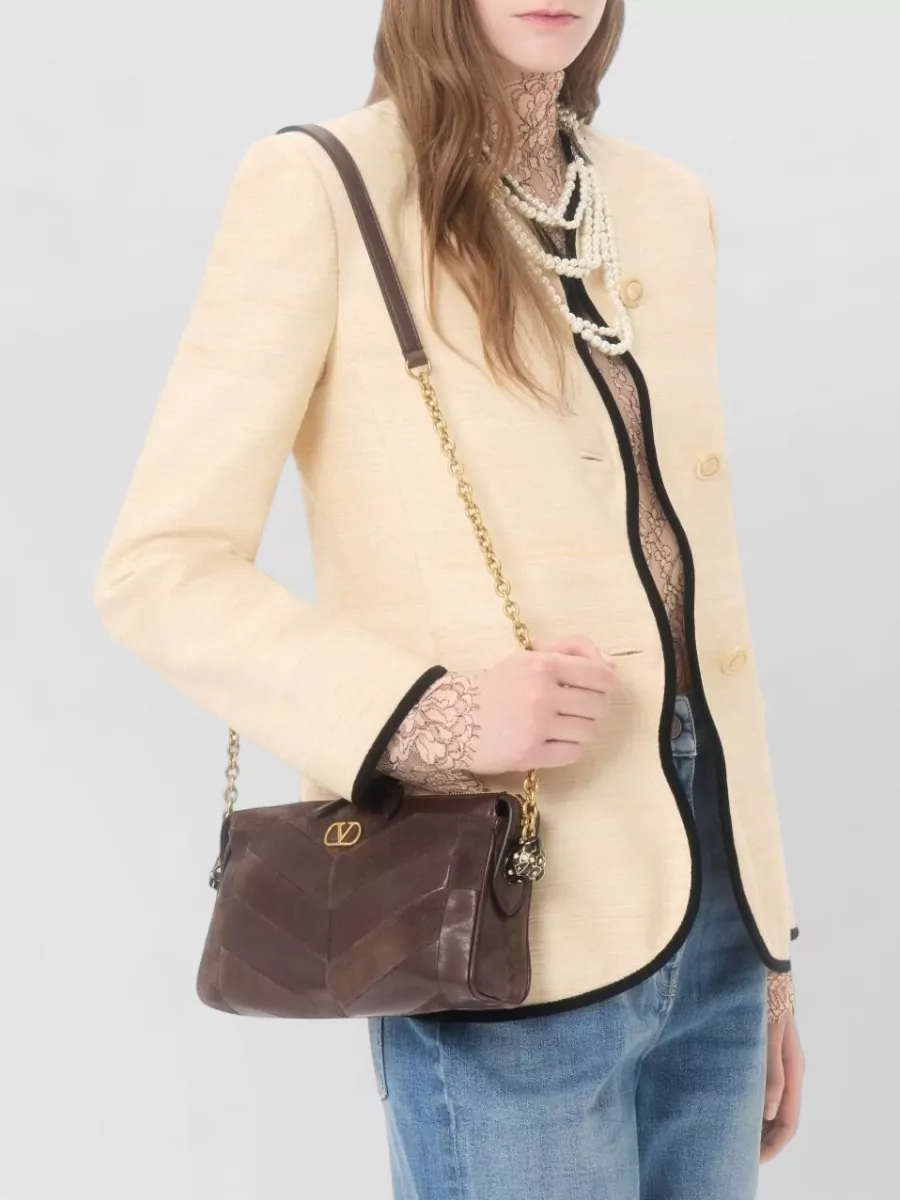 Valentino Garavani Panthea Small Leather And Suede Shoulder Bag