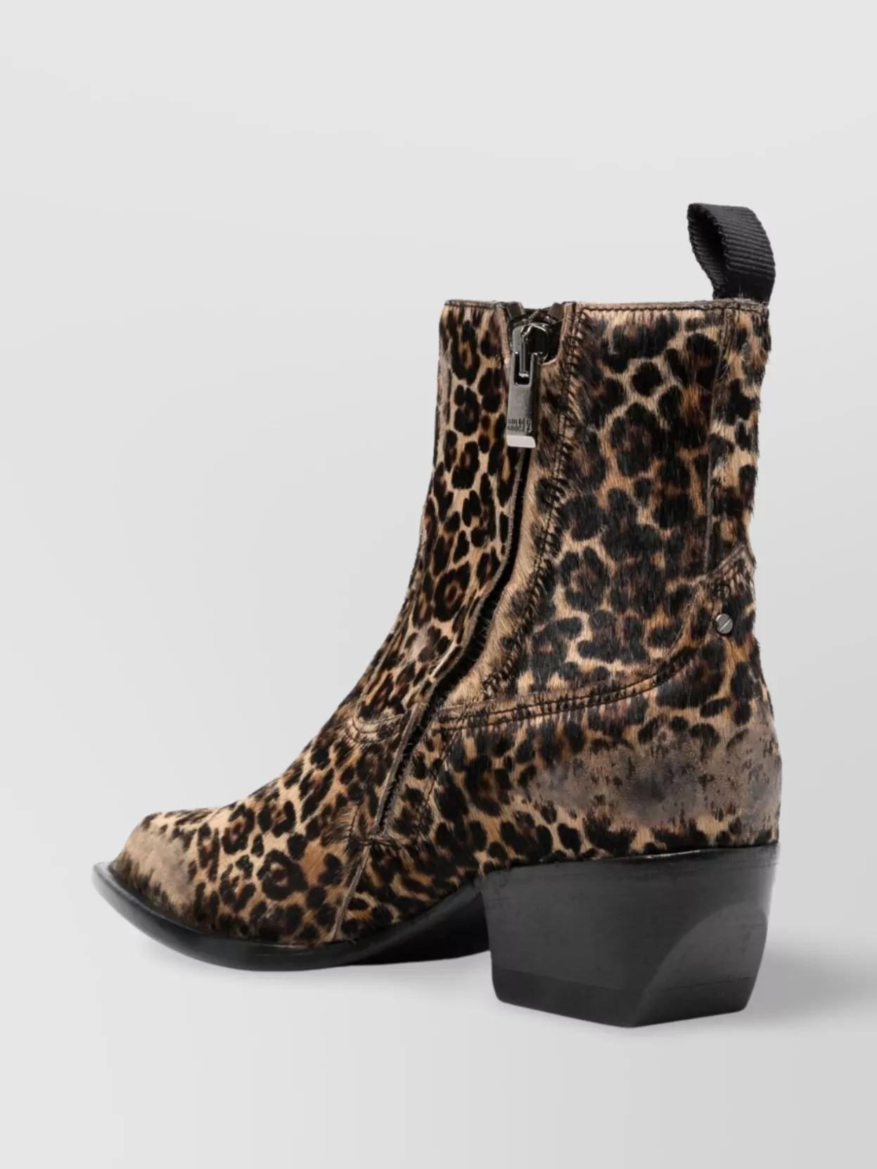 Golden Goose Debbie Leather Boots Leopard Print