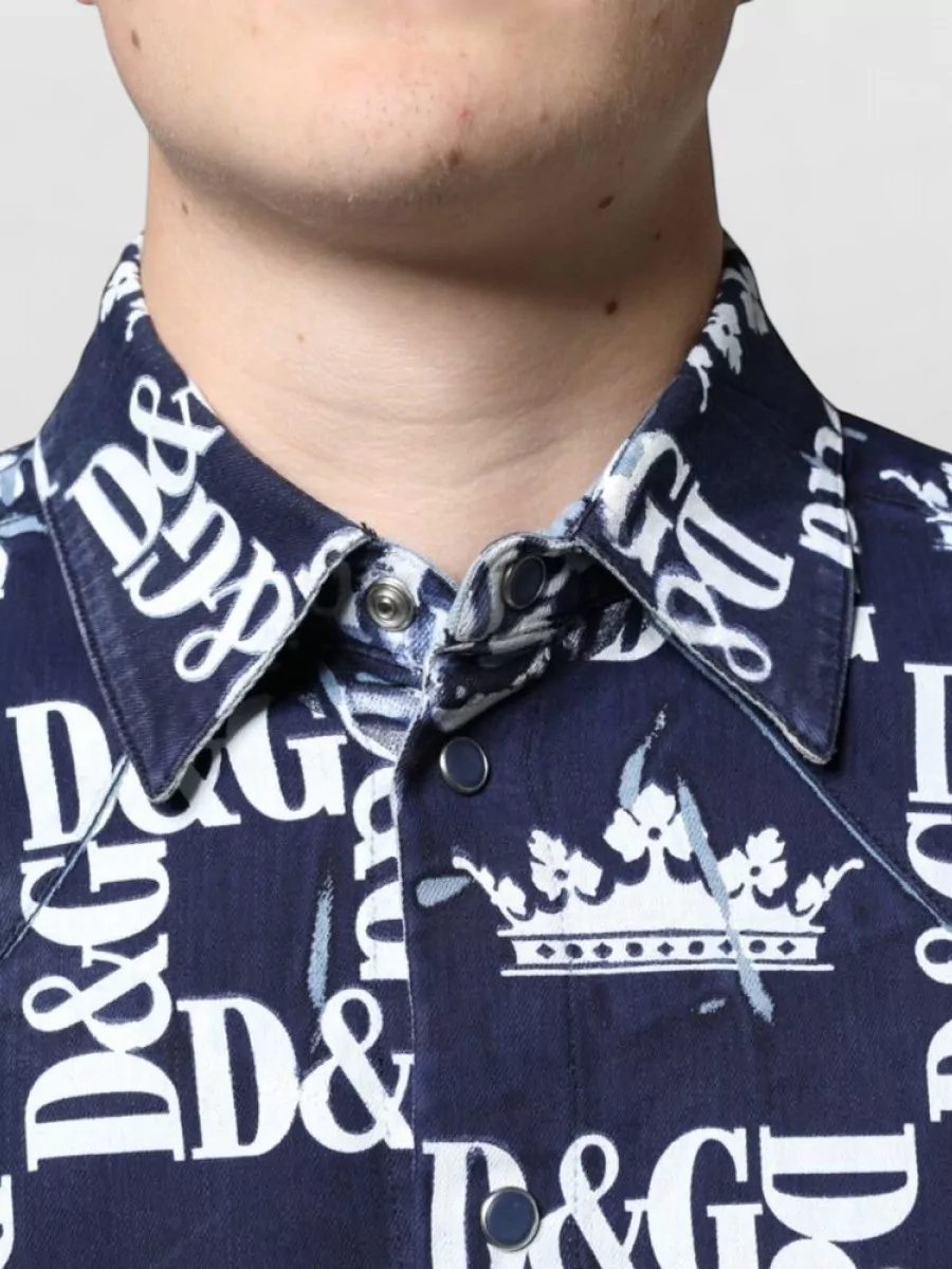 Dolce&Gabbana Logo Print Slim-Fit Shirt