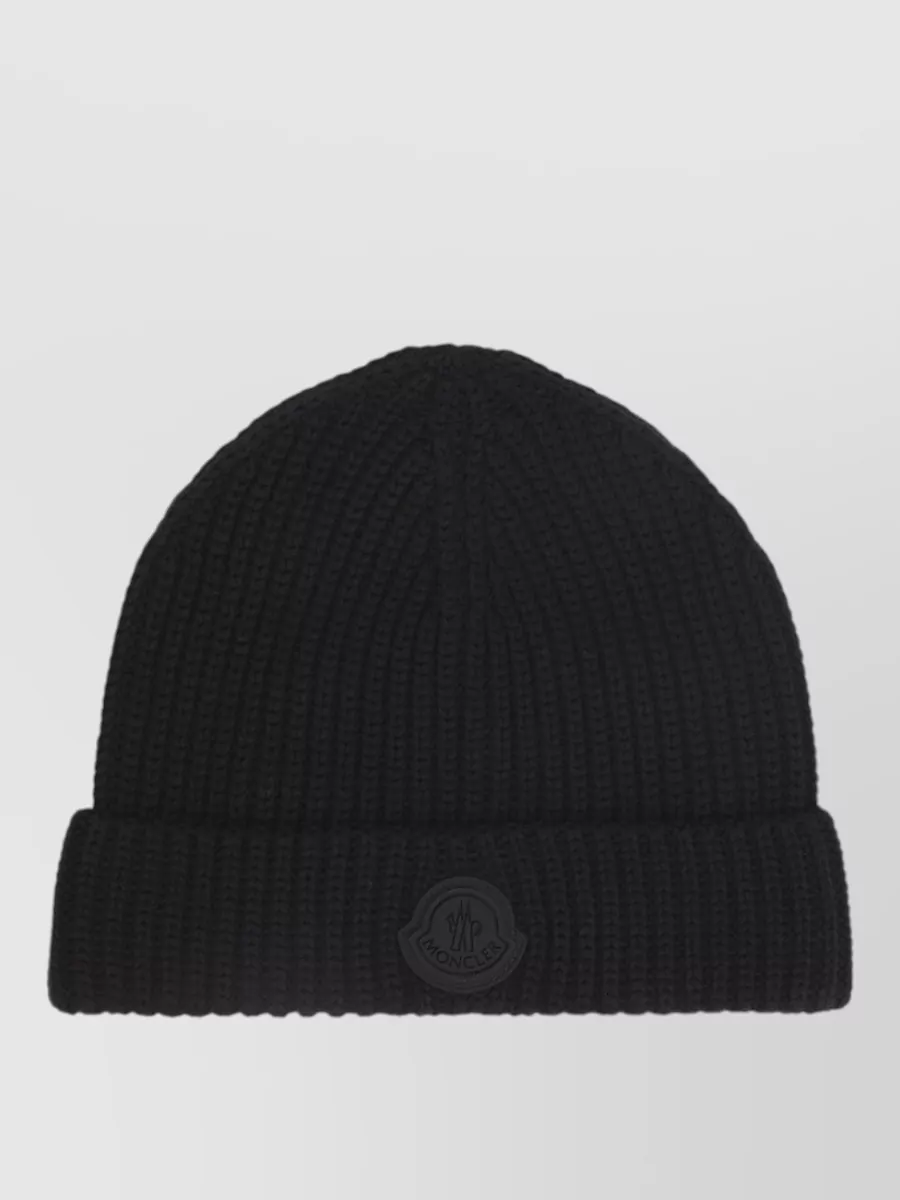 Moncler Ribbed Texture Hat Turn Up Brim Design