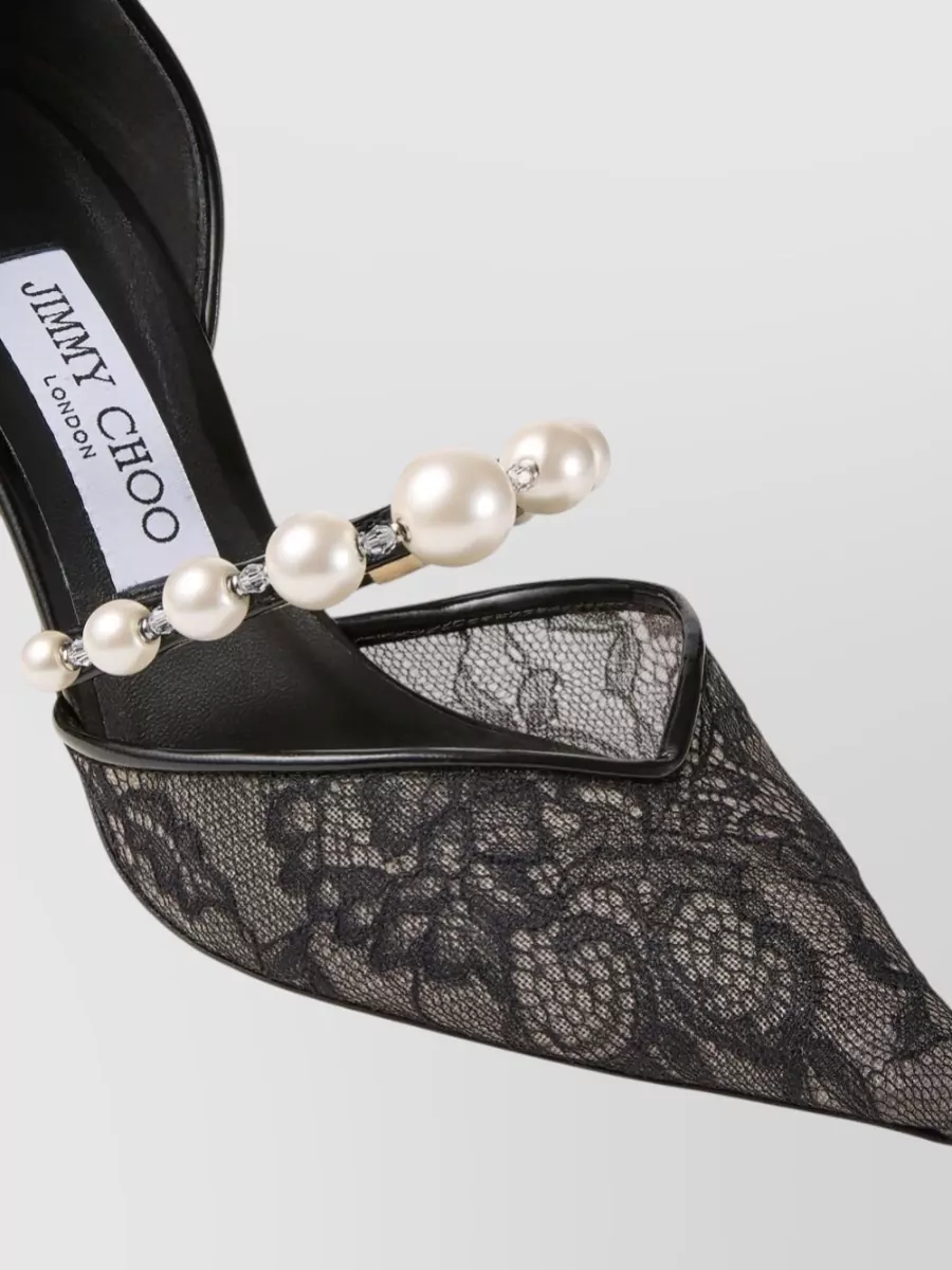 Jimmy Choo Lace Pearl Embellished Pumps