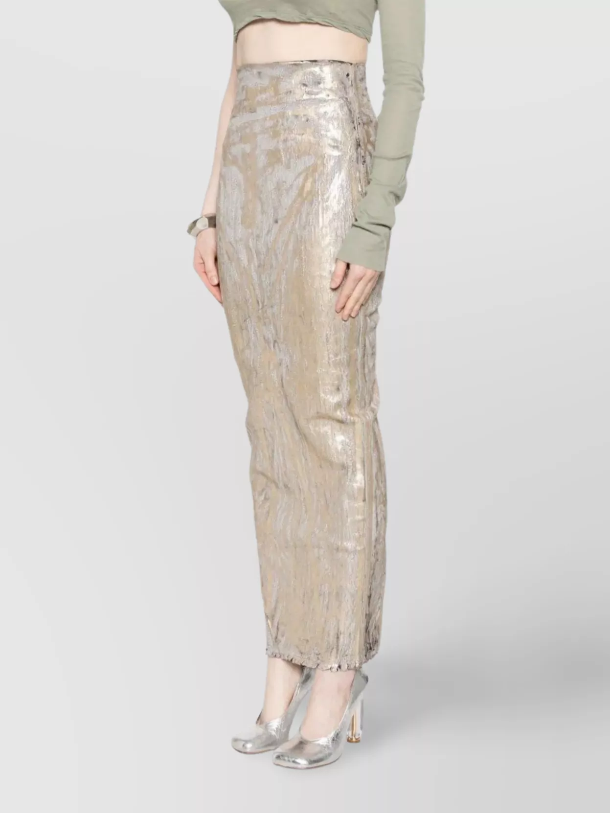 Rick Owens Column Skirt Metallic Finish