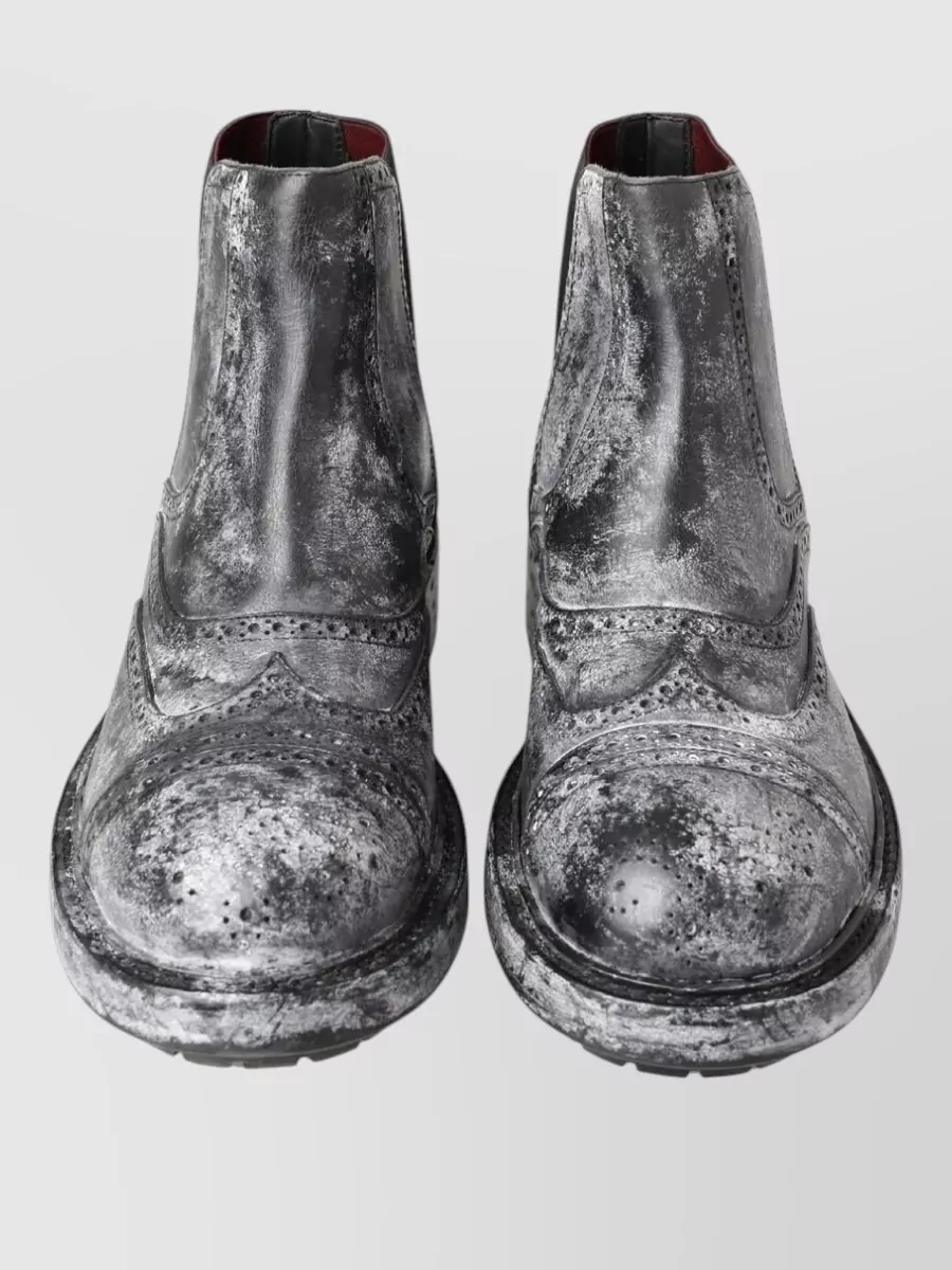 Dolce&Gabbana Leather Brogue Chelsea Boots