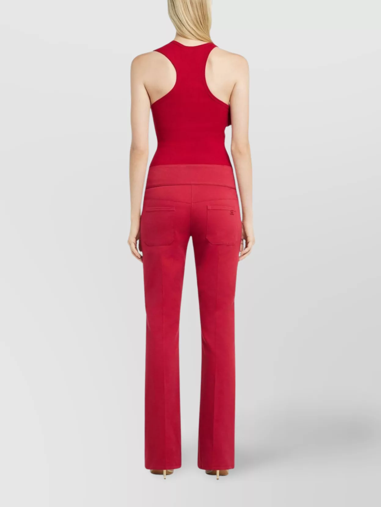 Courrèges Trousers Flared Leg Belted Waist