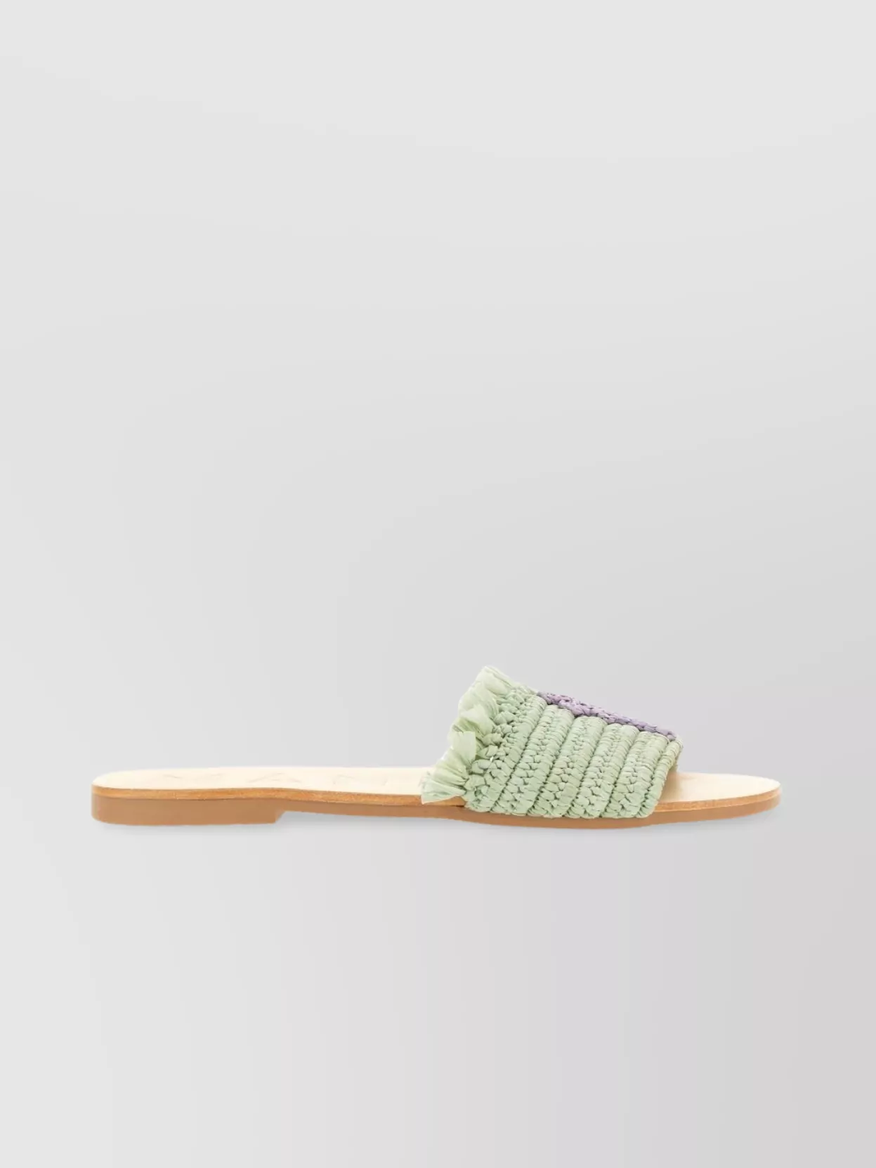 Manebi Logo Embroidered Fringed Trim Sandals
