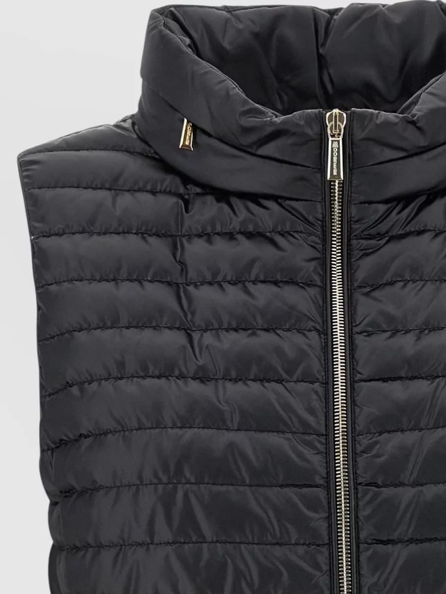 Moorer Villan High Collar Padded Quilted Sleeveless Vest