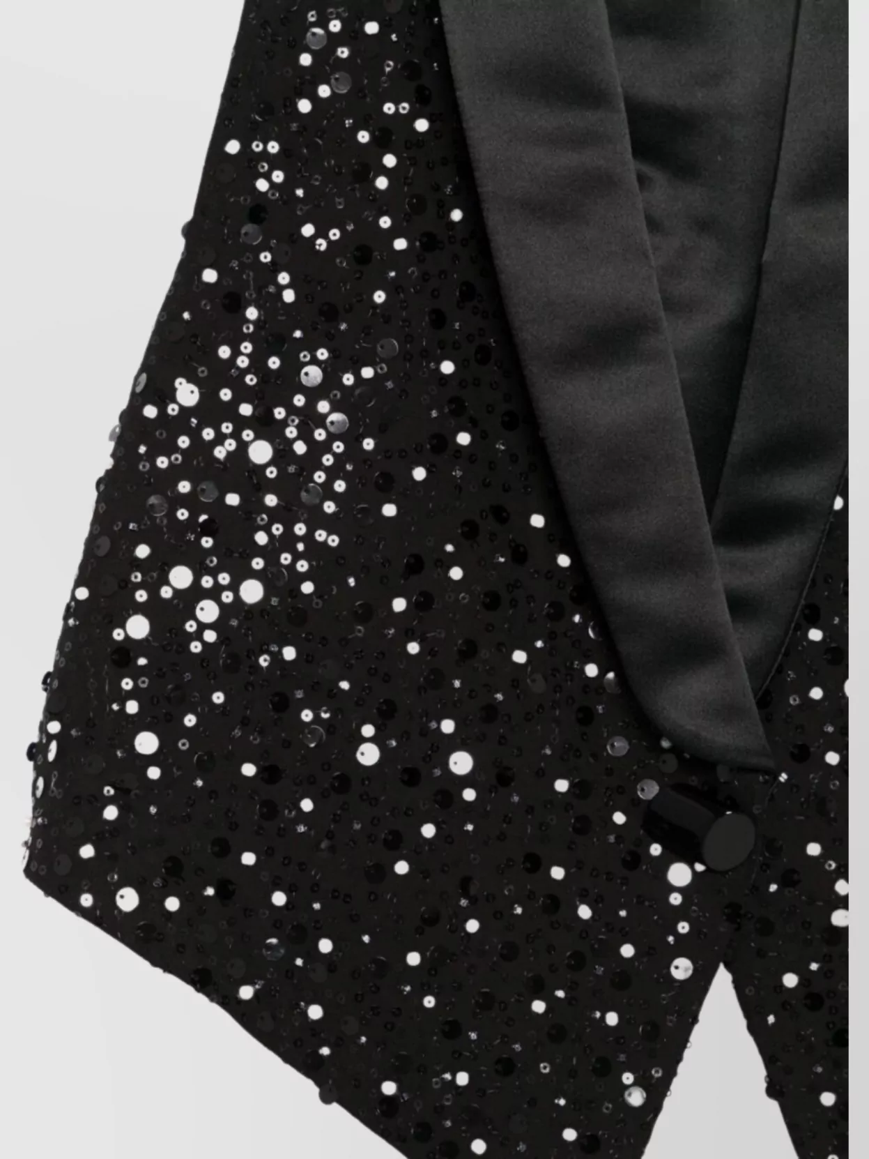 Emporio Armani Satin Lapel Sleeveless Top With Sequin Accents