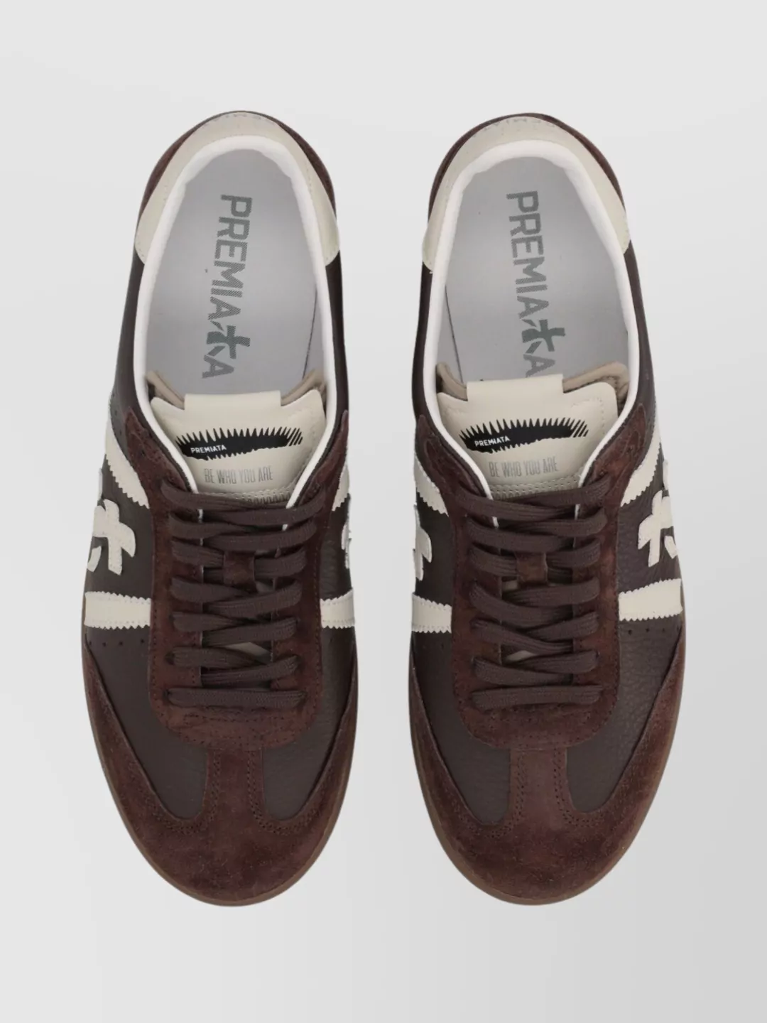 Premiata Suede Sneakers With Rubber Sole And Perforations