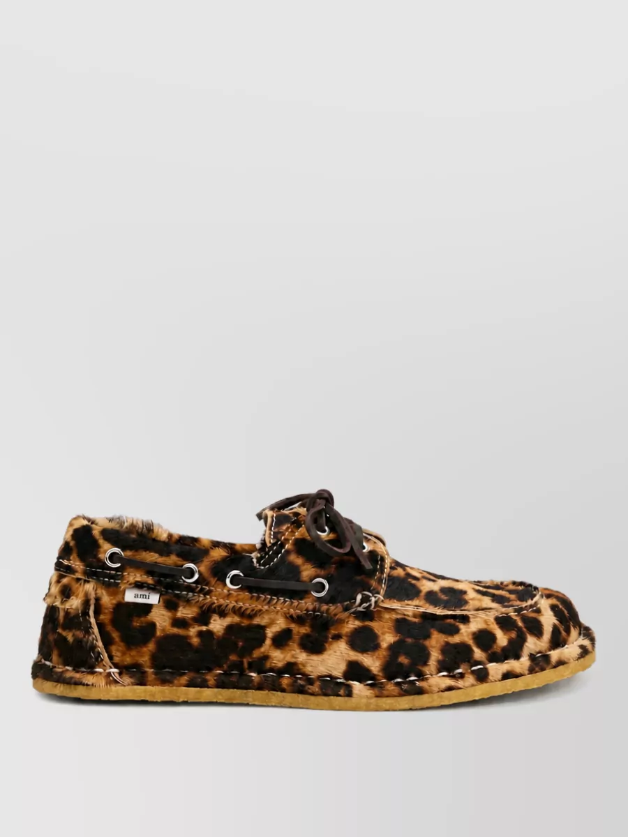 Ami Paris Leather Boat Shoes