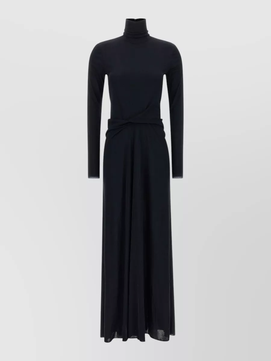 Fabiana Filippi draped high neck long sleeve maxi dress