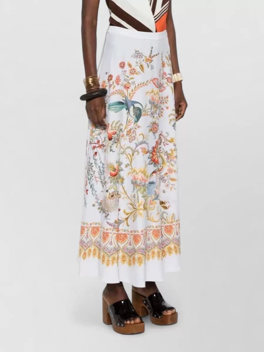 Etro Silk Floral-Print A-Line Maxi Skirt