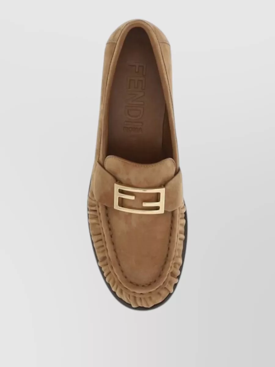 Fendi Leather Slip-On Loafers