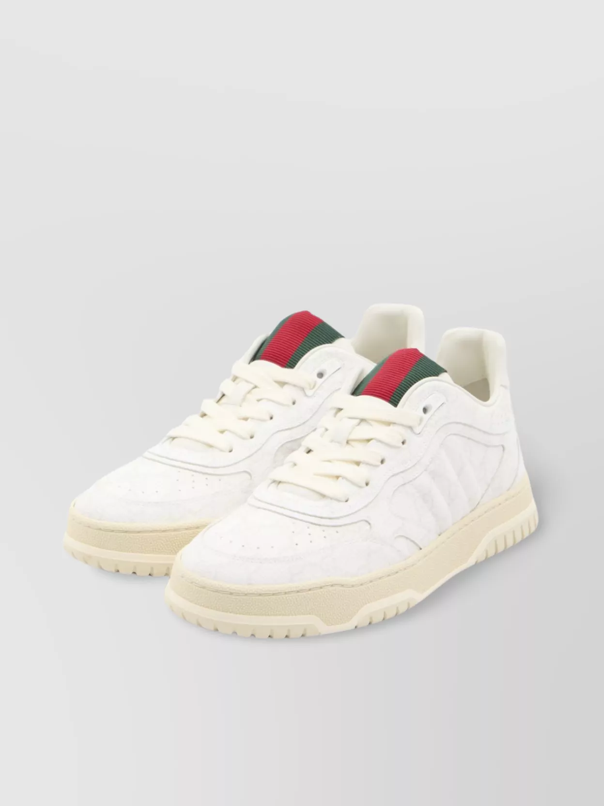 Gucci Canvas And Leather Sneakers In Neutral