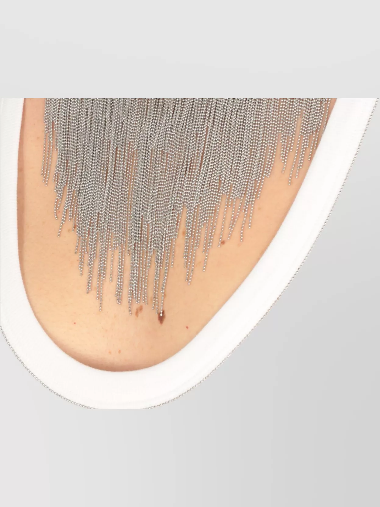 Fabiana Filippi Fringed Metallic Multi-Strand Silver Brass Necklace