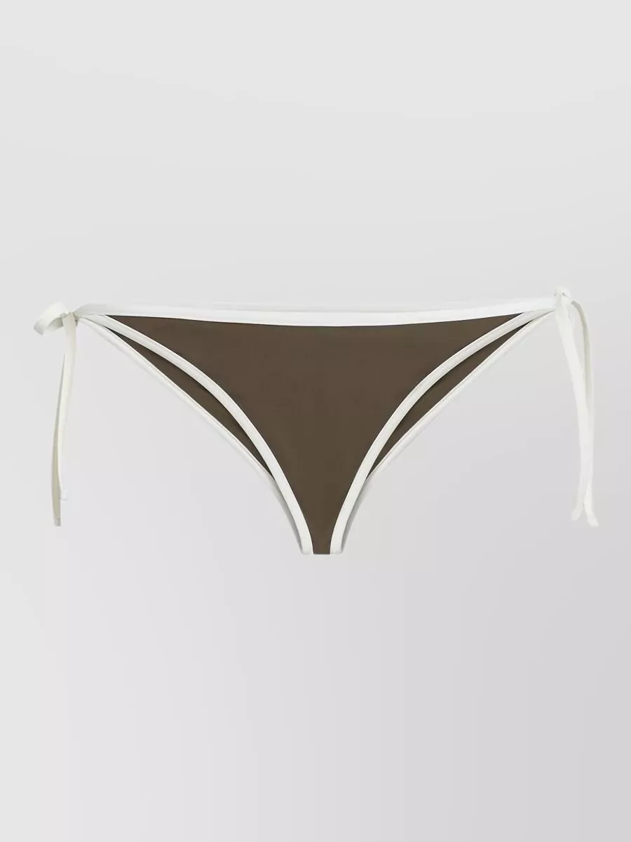 Brunello Cucinelli Triangle Bikini Set Nylon Silk Blend In Brown