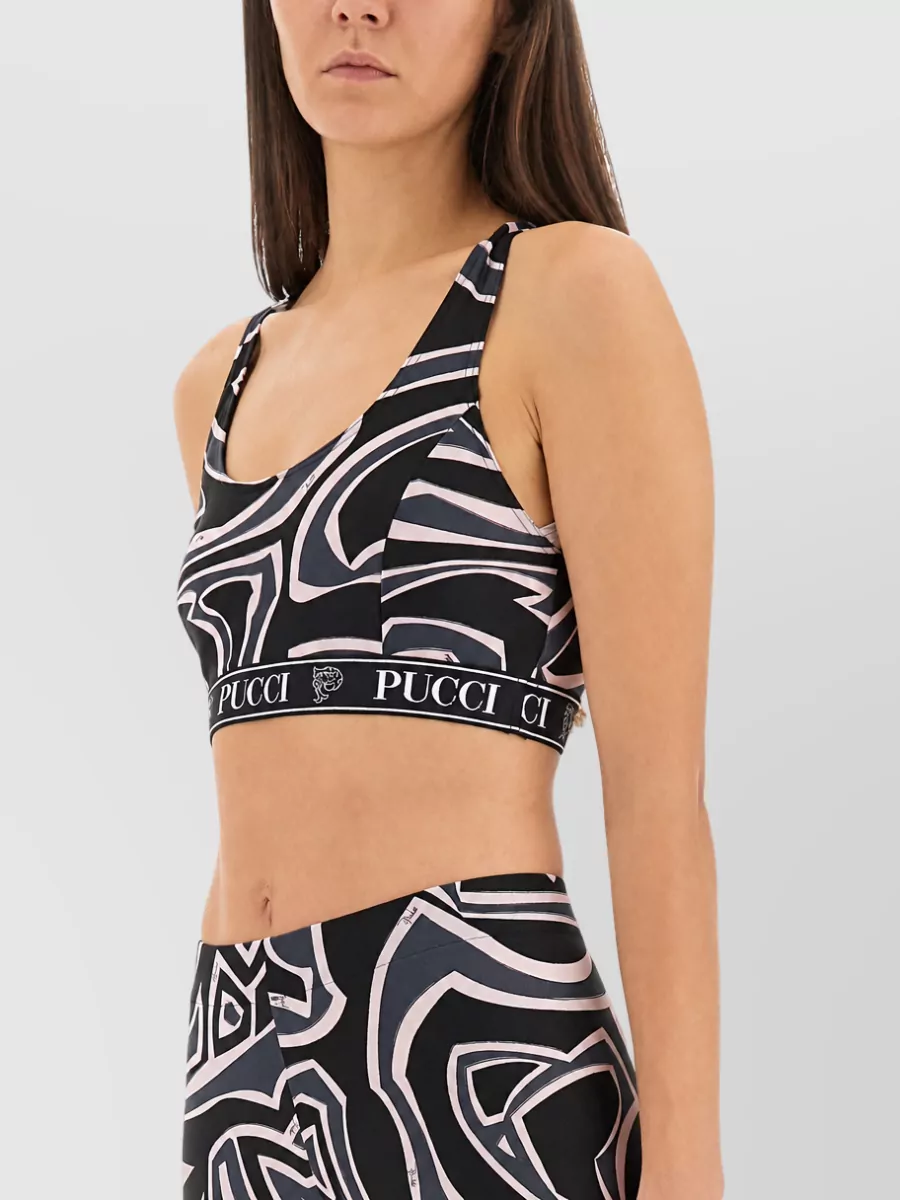 Pucci Labyrinth Print Racerback Cropped Top