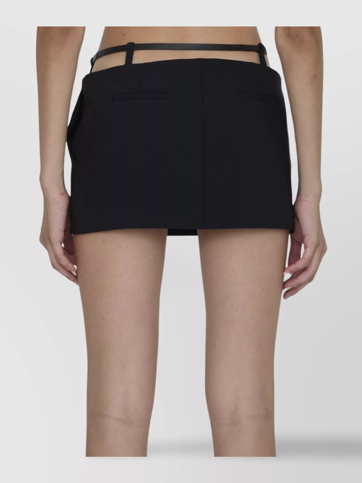 The Attico High Waist Buckle Strap Skirt