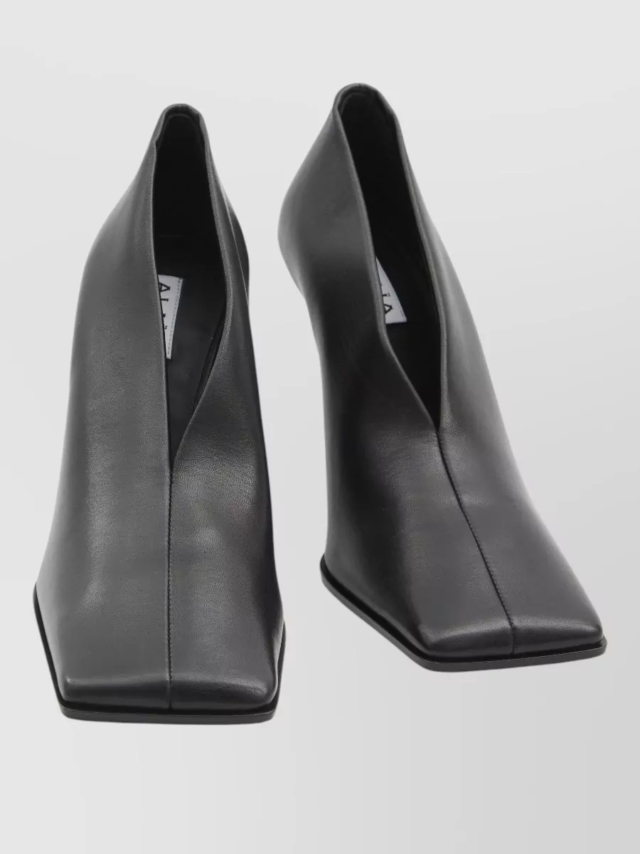 Alaïa Square Toe Lambskin Nappa Pumps Stiletto Heel