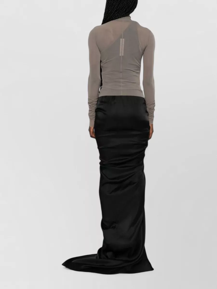 Rick Owens Sheer Slim-Fit High-Neck Long-Sleeve Top