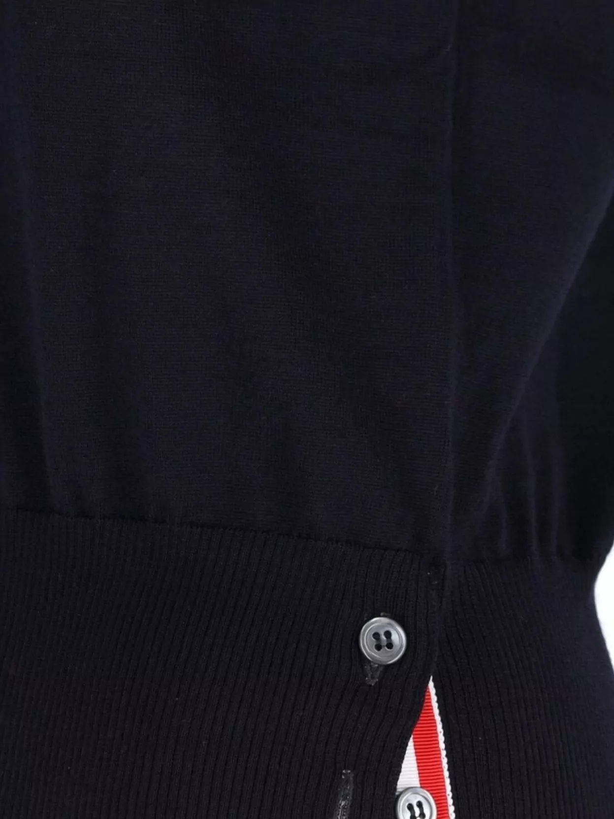 Thom Browne Ribbed Hem Crewneck Short Sleeves Striped Sleeve