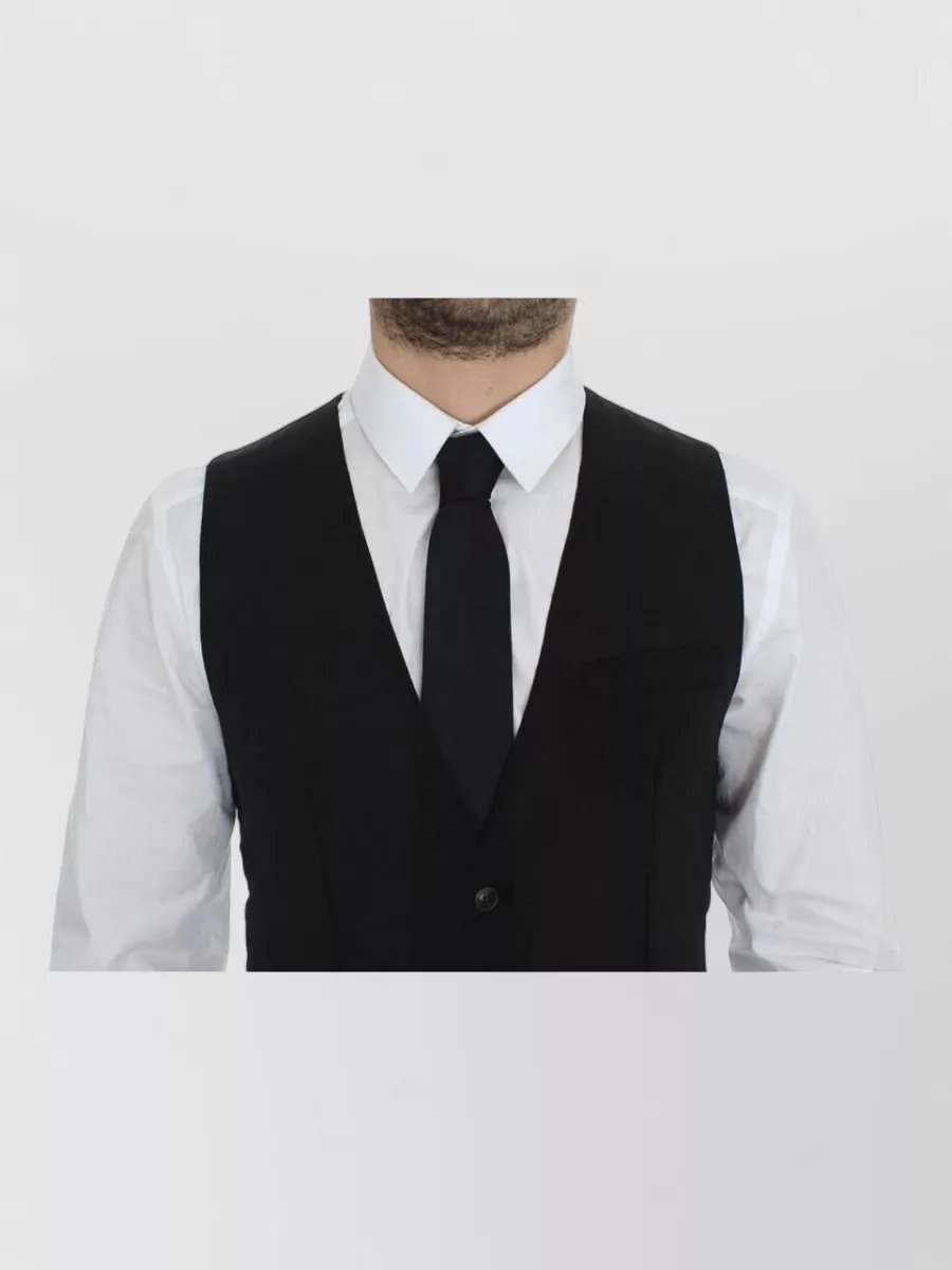 Dolce&Gabbana Wool V-Neck Formal Waistcoat