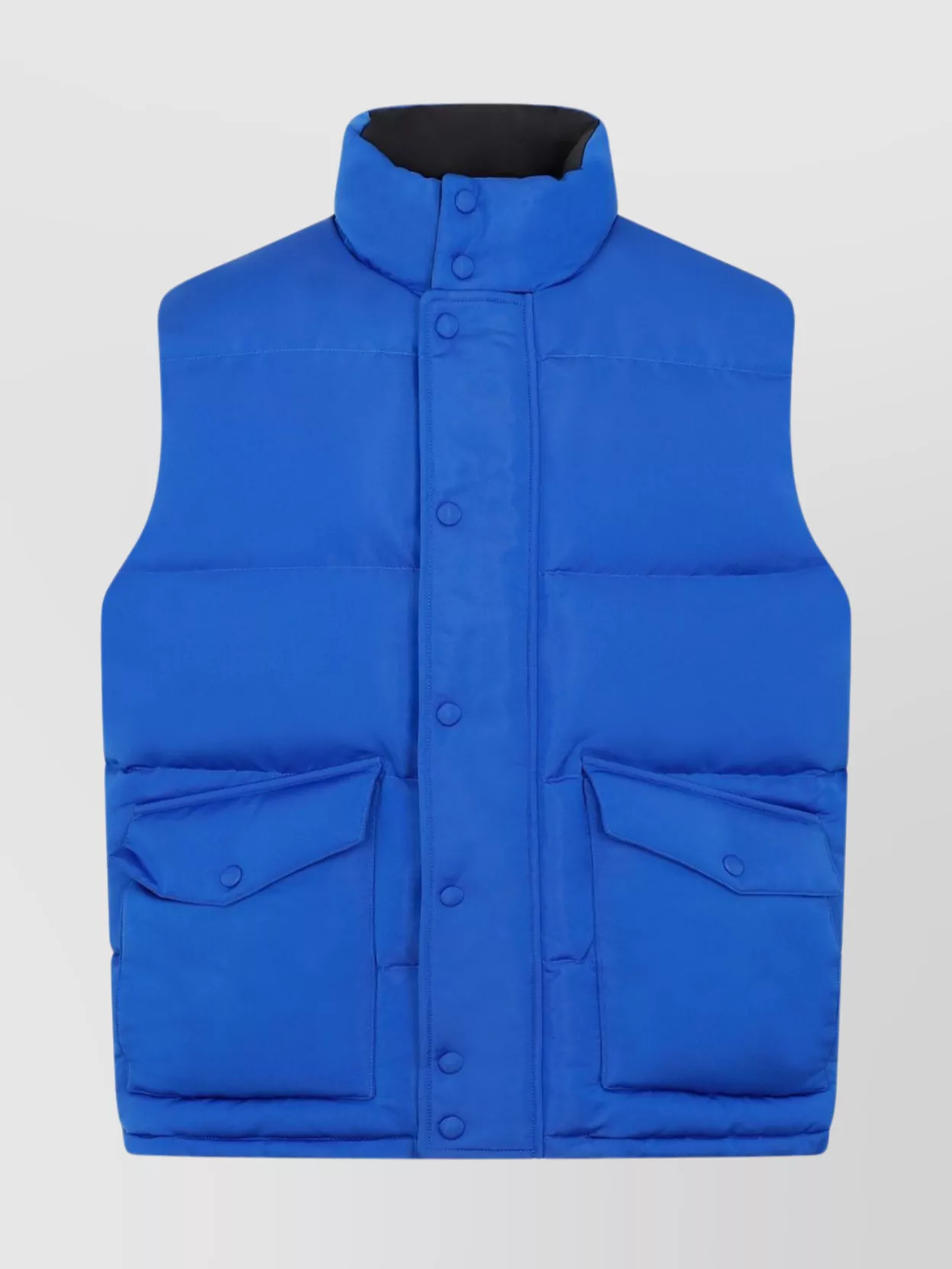 Alexander Mcqueen Padded Vest Sleeveless Stand-up Collar In Blue