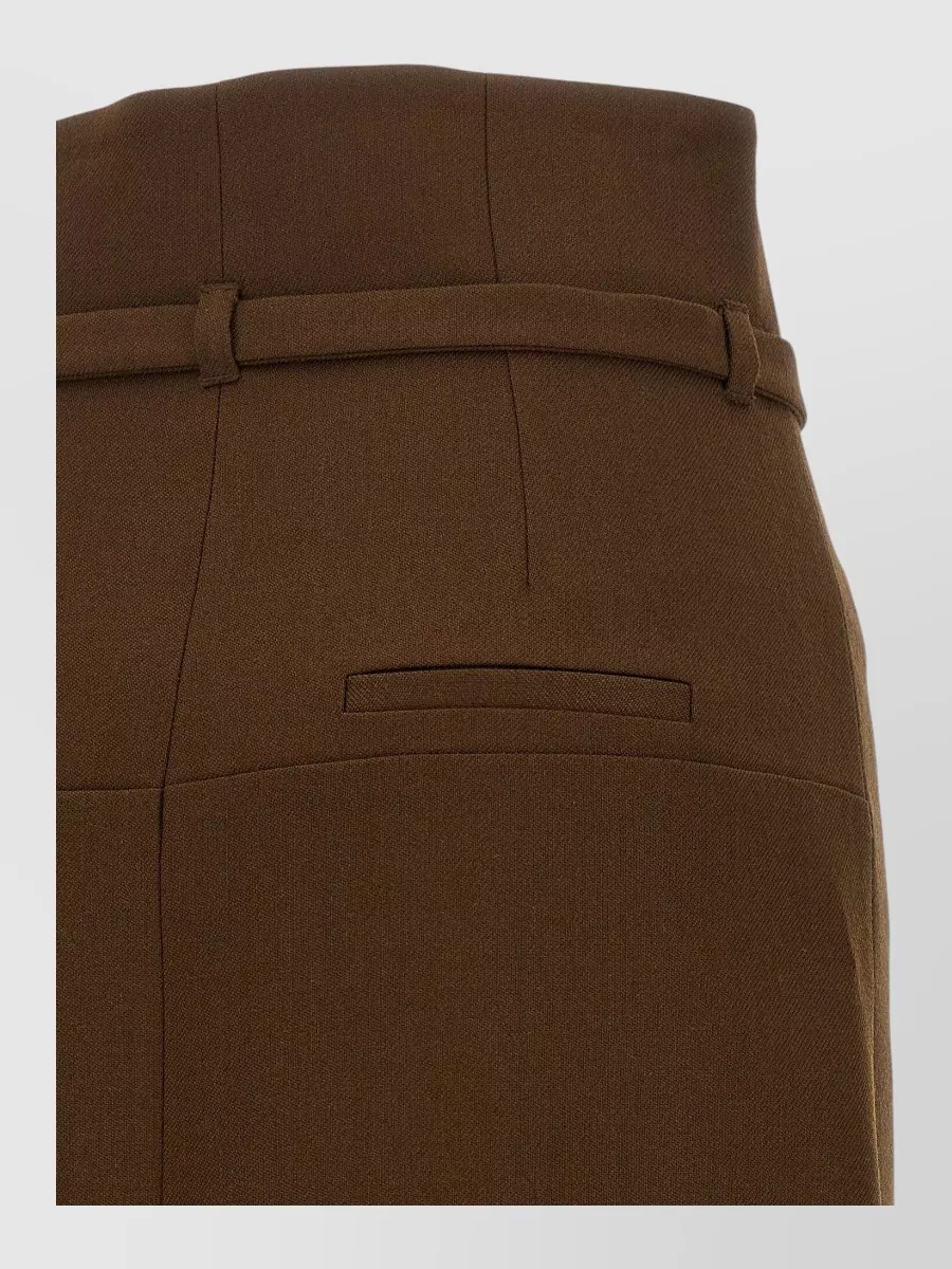 Ami Paris Virgin Wool High-Waist Belted Midi Pencil Skirt