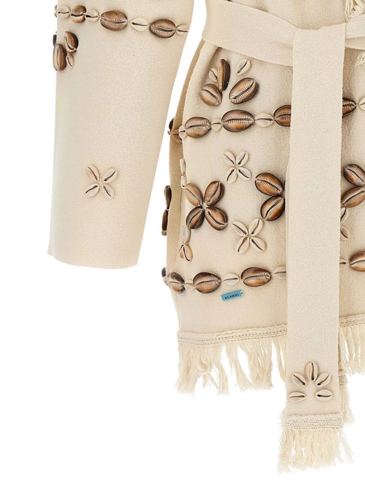 Alanui Ocean Dream Fringe Cardigan With Shell Embellishments