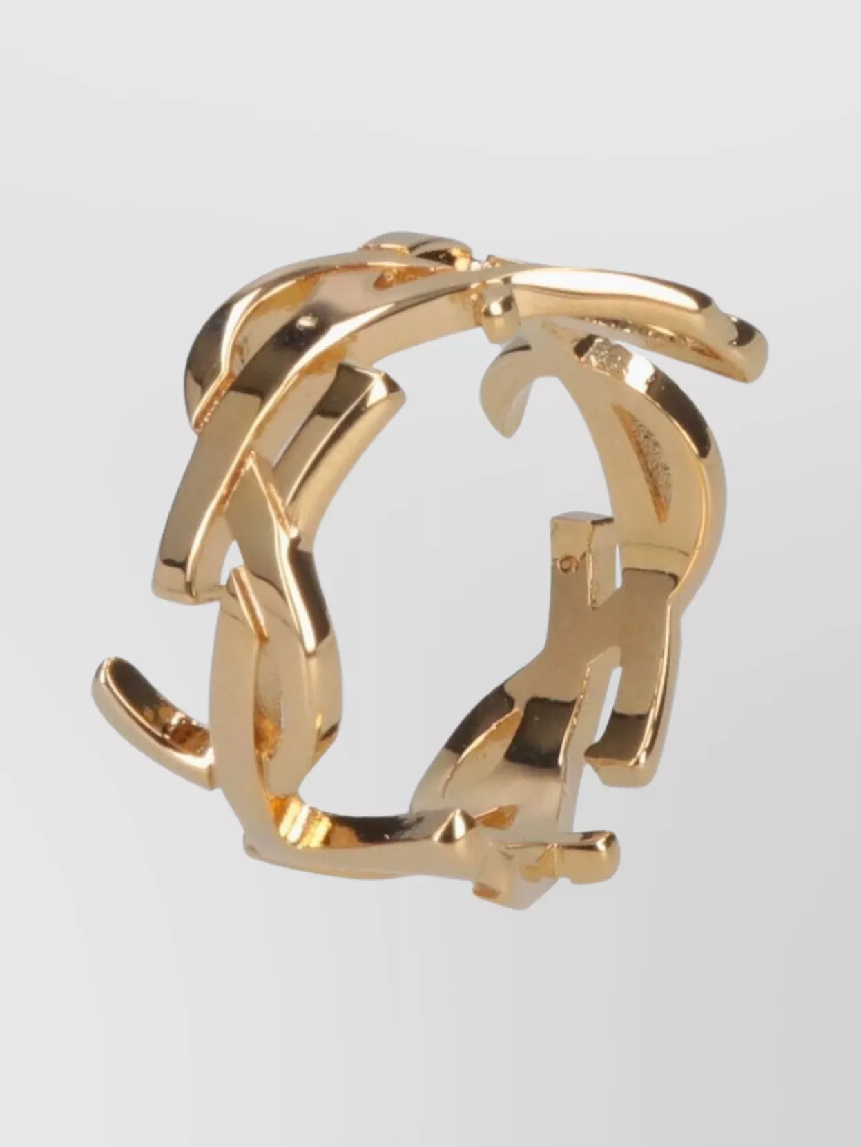 Saint Laurent Intricate Cutout Wide Band Rings