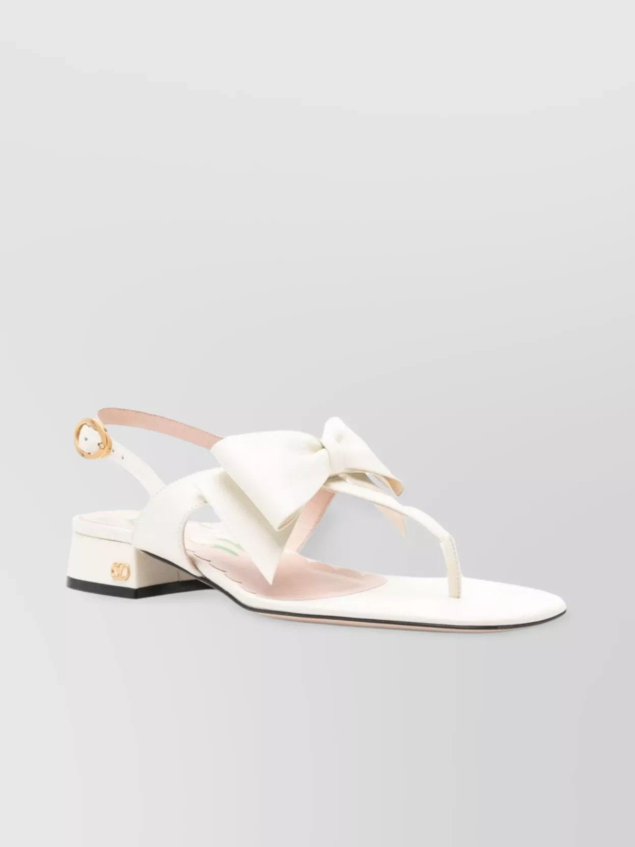 Valentino Garavani Leather Thong Sandals Block Heel